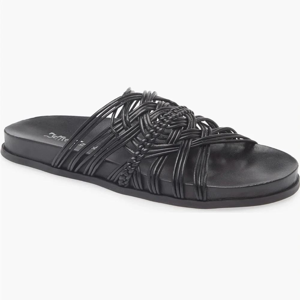 Jeffrey Campbell Intwined Slide Sandal in Black Size 7 NIB